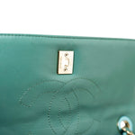 CHANEL Tote Green Trendy CC Green Lambskin Quilted Light Gold Hardware - Redeluxe