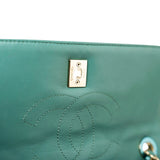 CHANEL Tote Green Trendy CC Green Lambskin Quilted Light Gold Hardware - Redeluxe