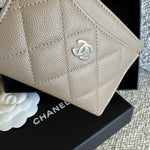 CHANEL Wallet 22A Dark Beige Caviar Quilted Card Holder LGHW - Redeluxe