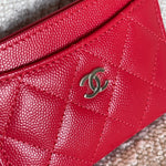 CHANEL Wallet 22S Red Caviar Quilted Card Holder LGHW - Redeluxe