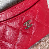 CHANEL Wallet 22S Red Caviar Quilted Card Holder LGHW - Redeluxe
