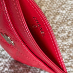 CHANEL Wallet 22S Red Caviar Quilted Card Holder LGHW - Redeluxe