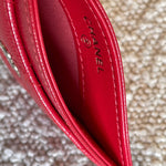 CHANEL Wallet 22S Red Caviar Quilted Card Holder LGHW - Redeluxe