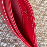 CHANEL Wallet 22S Red Caviar Quilted Card Holder LGHW - Redeluxe
