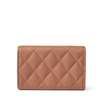 CHANEL Wallet Beige 23P Rose Beige Caviar Quilted Flap O Card Holder - Redeluxe