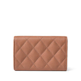 CHANEL Wallet Beige 23P Rose Beige Caviar Quilted Flap O Card Holder - Redeluxe