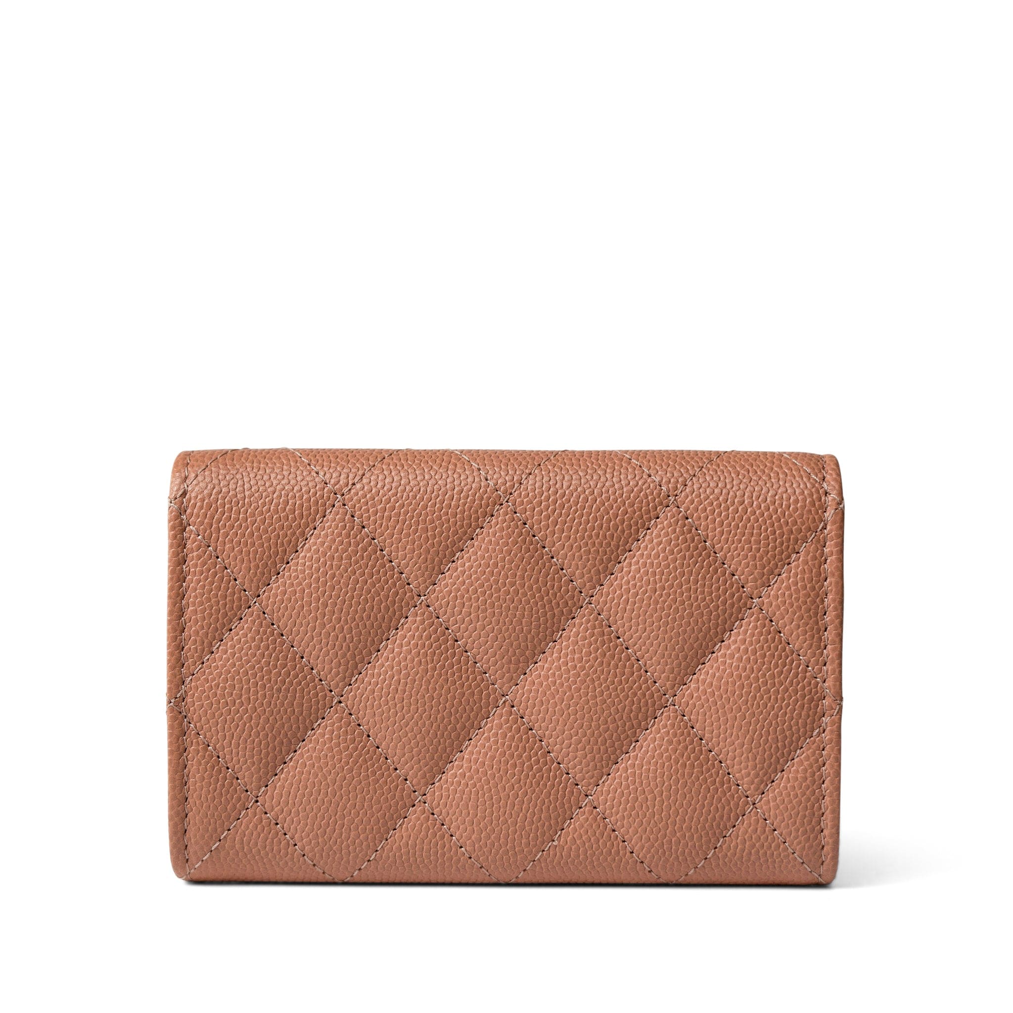 CHANEL Wallet Beige 23P Rose Beige Caviar Quilted Flap O Card Holder - Redeluxe