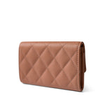 CHANEL Wallet Beige 23P Rose Beige Caviar Quilted Flap O Card Holder - Redeluxe