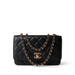 CHANEL Wallet Black Black 22C WOC Trendy CC Rose Gold Hardware - Redeluxe