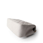 CHANEL White Mini Top Handle Pearly White Iridescent Lambskin Quilted Aged Gold Hardware - Redeluxe