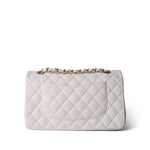 CHANEL White White Caviar Quilted Classic Flap Medium Light Gold Hardware - Redeluxe