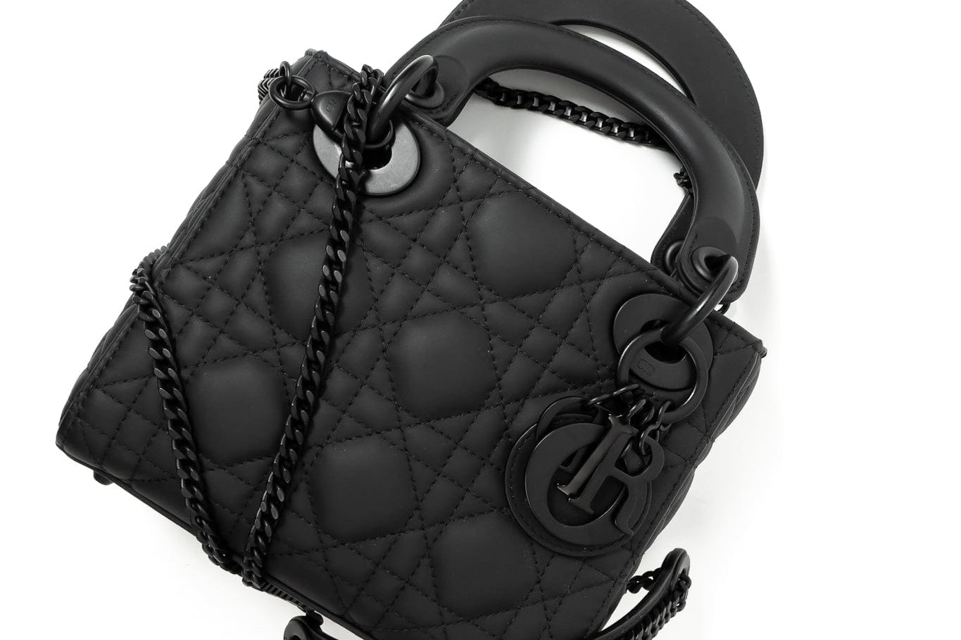Buy the Exclusive Matte Black Lady Dior Mini Luxury Pre-Owned