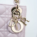 Christian Dior Handbag Christian Dior Mini Lady Dior Lotus Cannage  Pale Lilac Pink Pearlescent Lambskin - Redeluxe