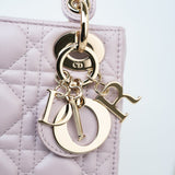 Christian Dior Handbag Christian Dior Mini Lady Dior Lotus Cannage  Pale Lilac Pink Pearlescent Lambskin - Redeluxe
