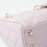 Christian Dior Handbag Christian Dior Mini Lady Dior Lotus Cannage  Pale Lilac Pink Pearlescent Lambskin - Redeluxe