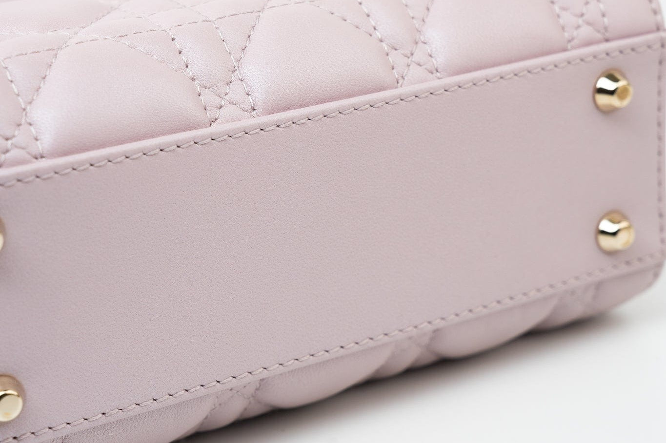 Christian Dior Handbag Christian Dior Mini Lady Dior Lotus Cannage  Pale Lilac Pink Pearlescent Lambskin - Redeluxe