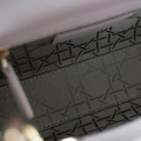 Christian Dior Handbag Christian Dior Mini Lady Dior Lotus Cannage  Pale Lilac Pink Pearlescent Lambskin - Redeluxe