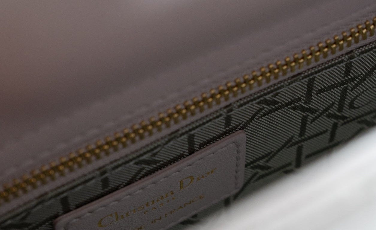 Christian Dior Handbag Christian Dior Mini Lady Dior Lotus Cannage  Pale Lilac Pink Pearlescent Lambskin - Redeluxe