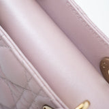Christian Dior Handbag Christian Dior Mini Lady Dior Lotus Cannage  Pale Lilac Pink Pearlescent Lambskin - Redeluxe
