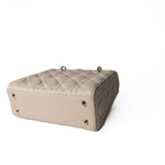 Christian Dior Handbag Small Lady Dior Beige Cannage Lambskin Bag - Redeluxe