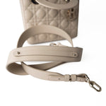 Christian Dior Handbag Small Lady Dior Beige Cannage Lambskin Bag - Redeluxe