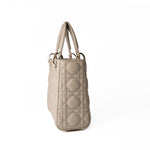 Christian Dior Handbag Small Lady Dior Beige Cannage Lambskin Bag - Redeluxe