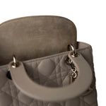 Christian Dior Handbag Small Lady Dior Beige Cannage Lambskin Bag - Redeluxe