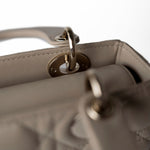 Christian Dior Handbag Small Lady Dior Beige Cannage Lambskin Bag - Redeluxe
