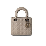 Christian Dior Handbag Small Lady Dior Beige Cannage Lambskin Bag - Redeluxe