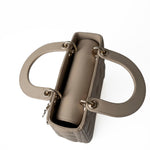 Christian Dior Handbag Small Lady Dior Beige Cannage Lambskin Bag - Redeluxe