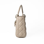 Christian Dior Handbag Small Lady Dior Beige Cannage Lambskin Bag - Redeluxe