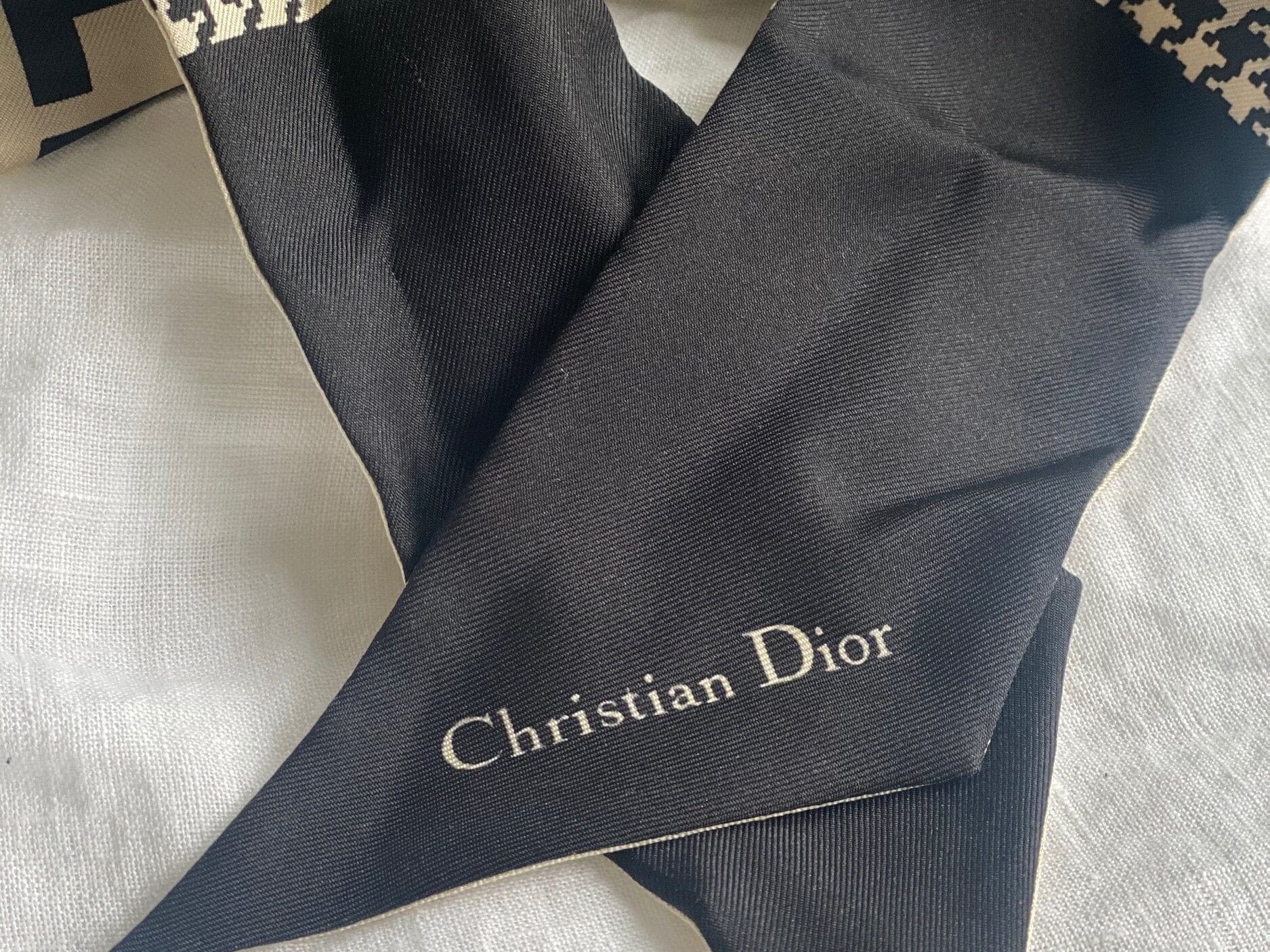 Christian Dior Scarf Dior 30 Montaigne Mitzah Scarf - Black and White - Redeluxe