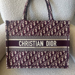 Christian Dior Tote Dior Burgundy Book Tote Medium - Redeluxe