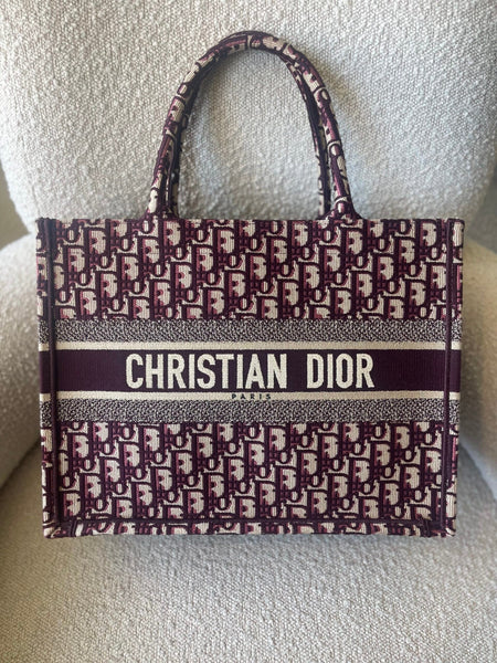 Buy Dior Burgundy Book Tote Medium | Exclusive Sale on Pre-Owned