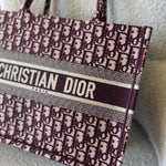 Christian Dior Tote Dior Burgundy Book Tote Medium - Redeluxe