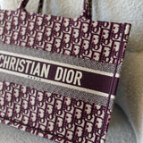 Christian Dior Tote Dior Burgundy Book Tote Medium - Redeluxe