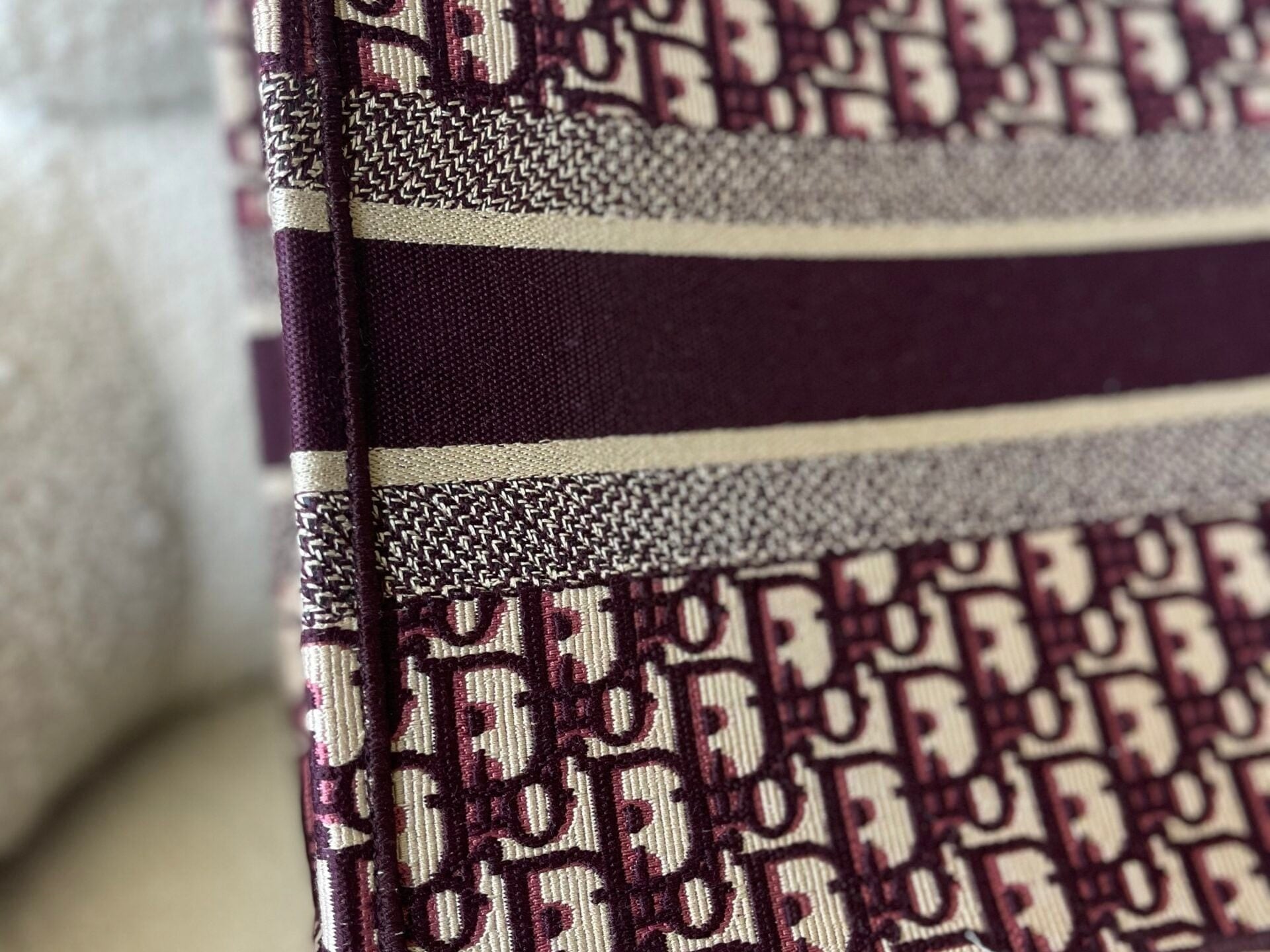 Christian Dior Tote Dior Burgundy Book Tote Medium - Redeluxe