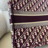 Christian Dior Tote Dior Burgundy Book Tote Medium - Redeluxe