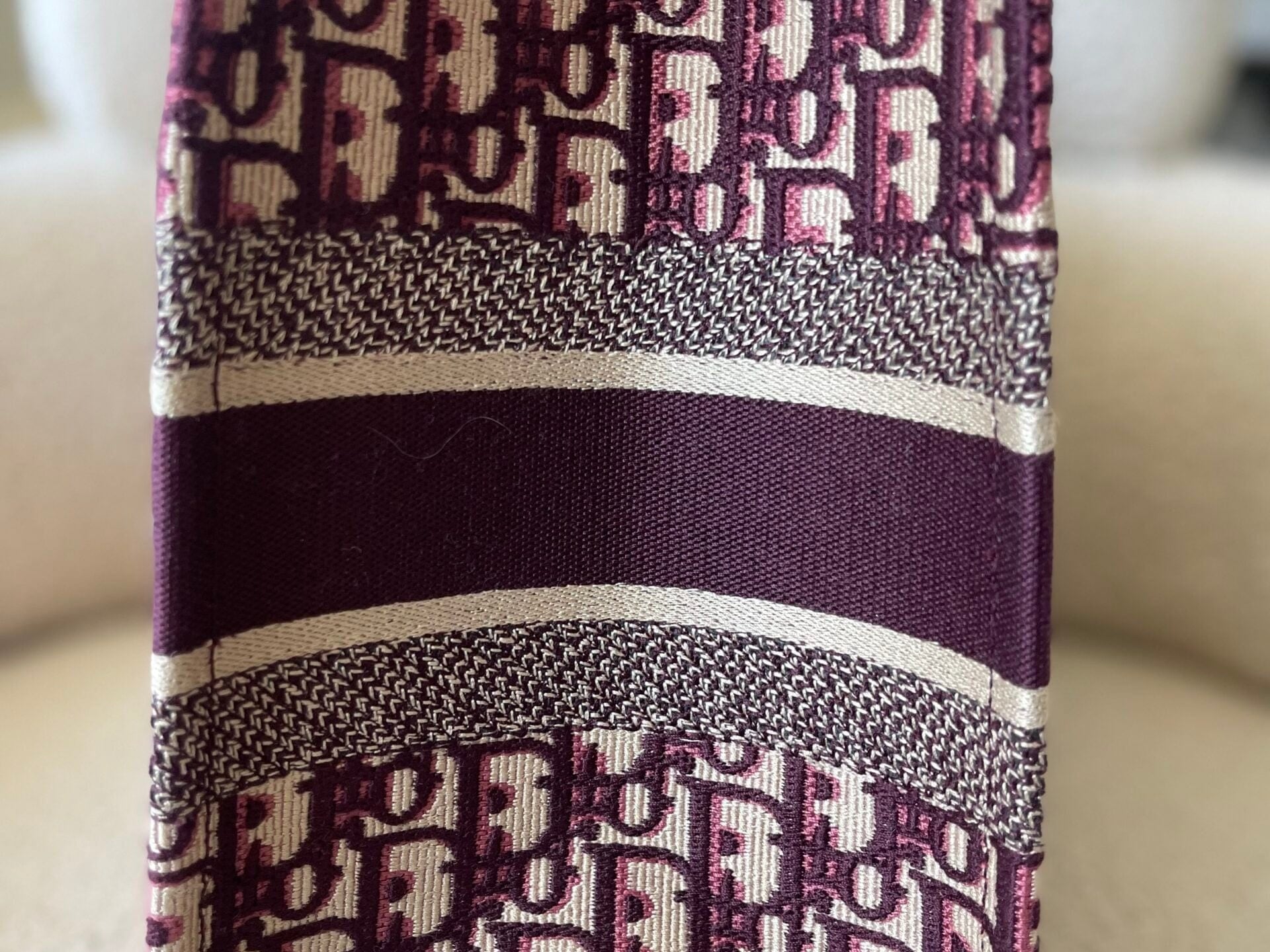 Christian Dior Tote Dior Burgundy Book Tote Medium - Redeluxe