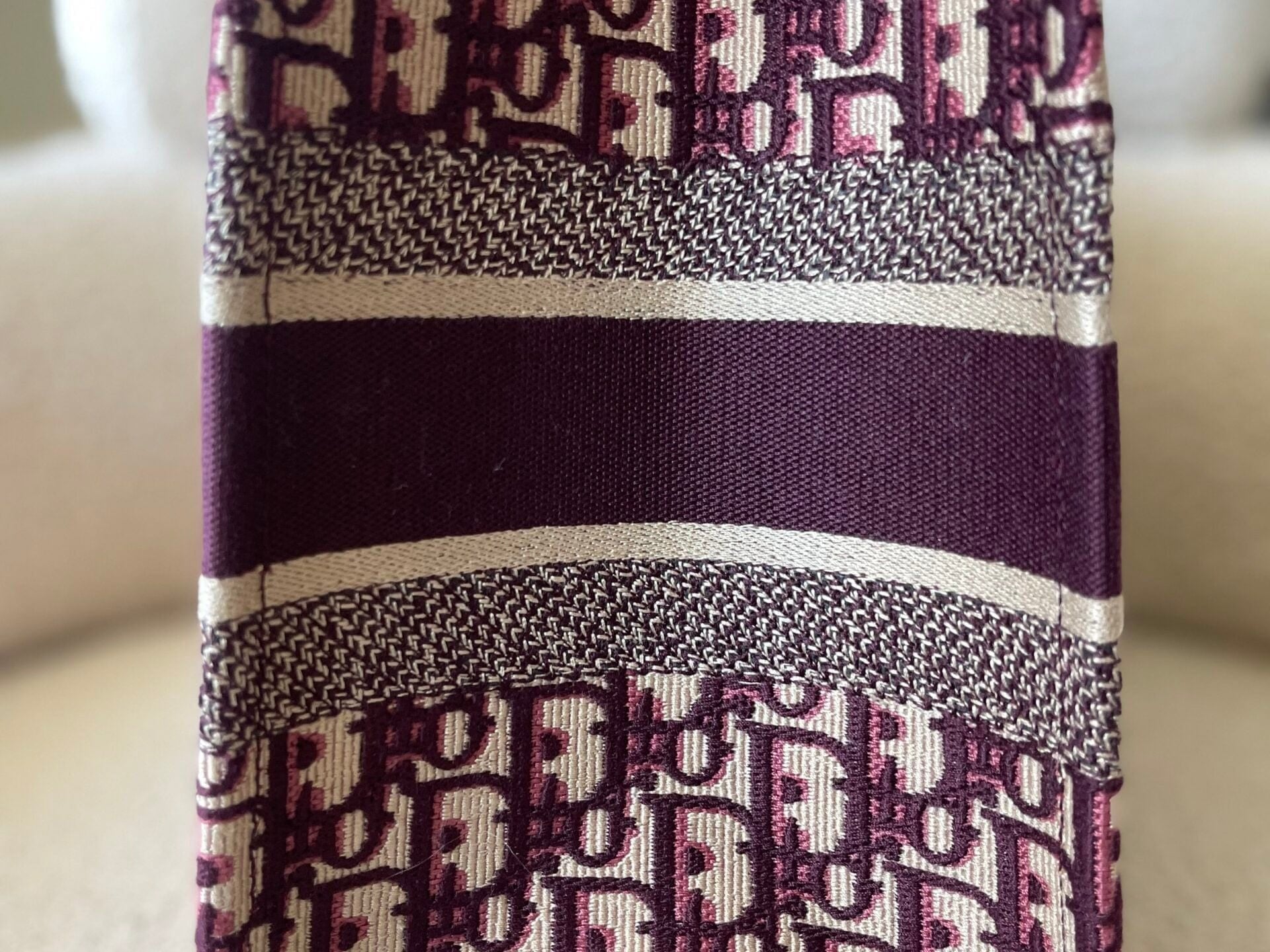 Christian Dior Tote Dior Burgundy Book Tote Medium - Redeluxe
