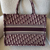 Christian Dior Tote Dior Burgundy Book Tote Medium - Redeluxe