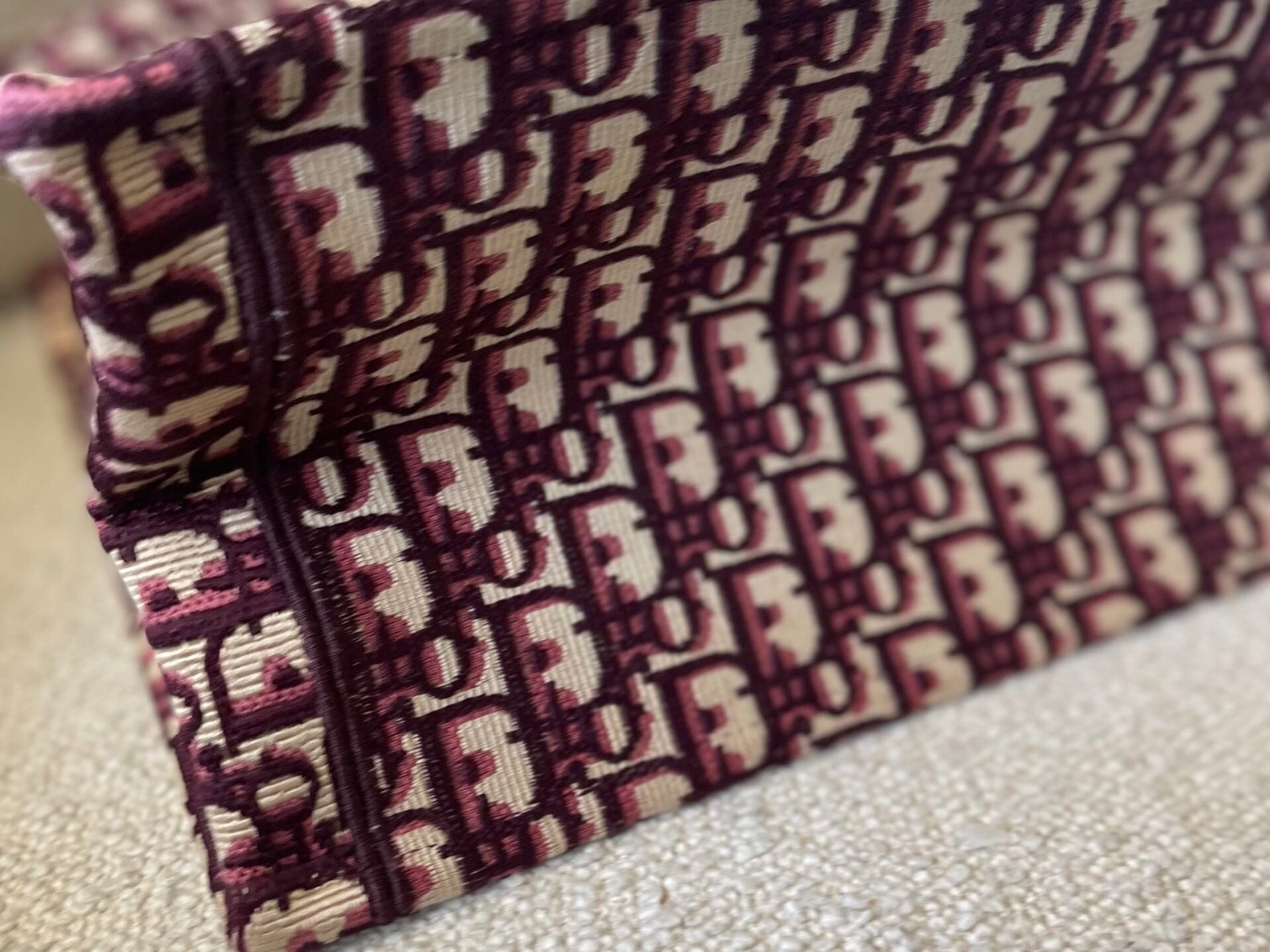 Christian Dior Tote Dior Burgundy Book Tote Medium - Redeluxe