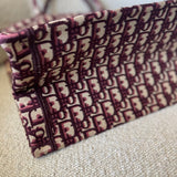 Christian Dior Tote Dior Burgundy Book Tote Medium - Redeluxe