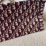 Christian Dior Tote Dior Burgundy Book Tote Medium - Redeluxe