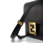 Fendi Handbag Fendi Fab Black Shoulder Bag Gold Hardware - Redeluxe