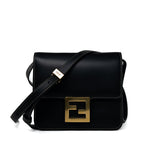 Fendi Handbag Fendi Fab Black Shoulder Bag Gold Hardware - Redeluxe