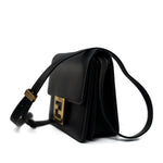Fendi Handbag Fendi Fab Black Shoulder Bag Gold Hardware - Redeluxe