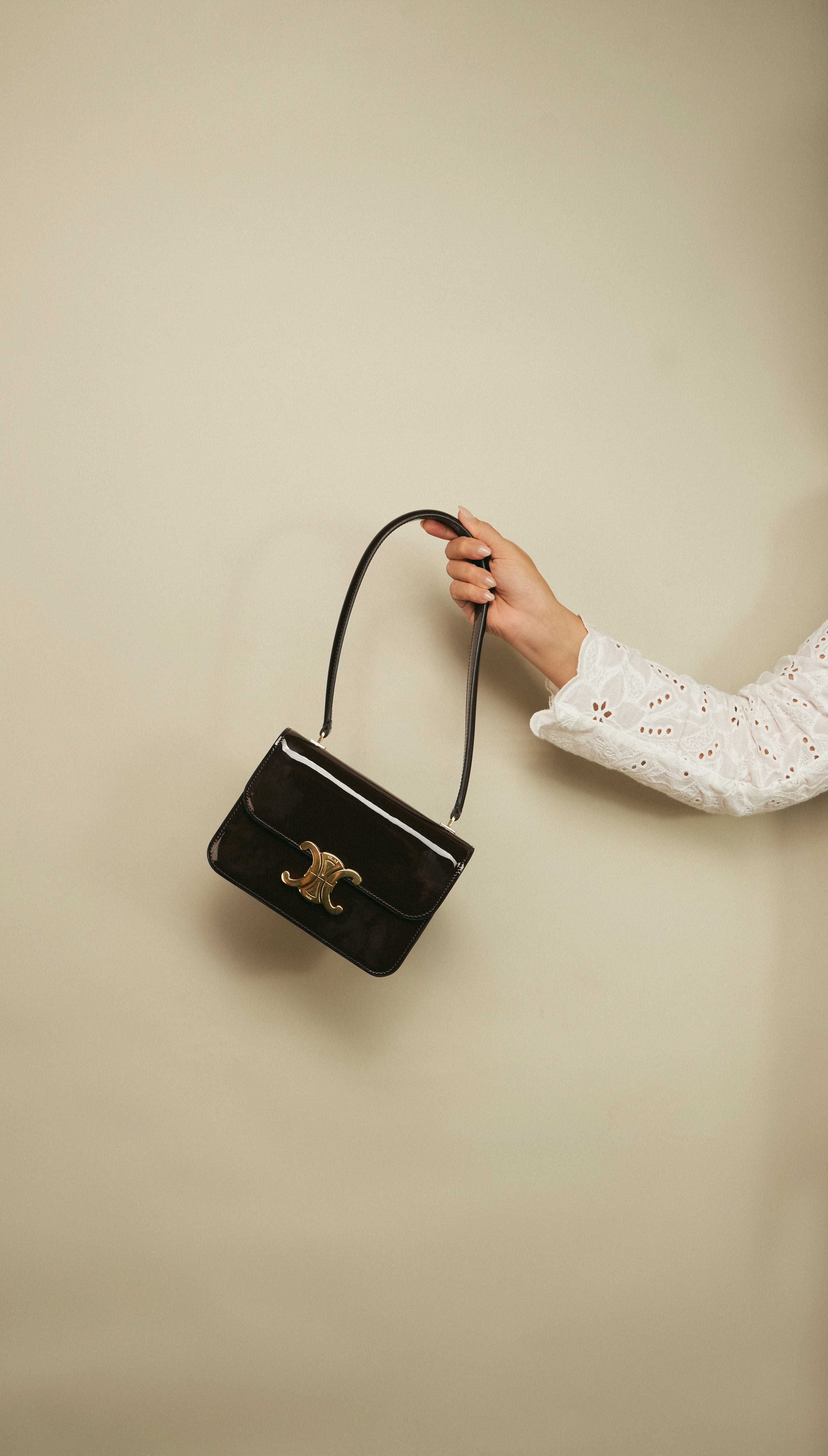 Celine Dark Brown Patent Teen Garrance – REDELUXE