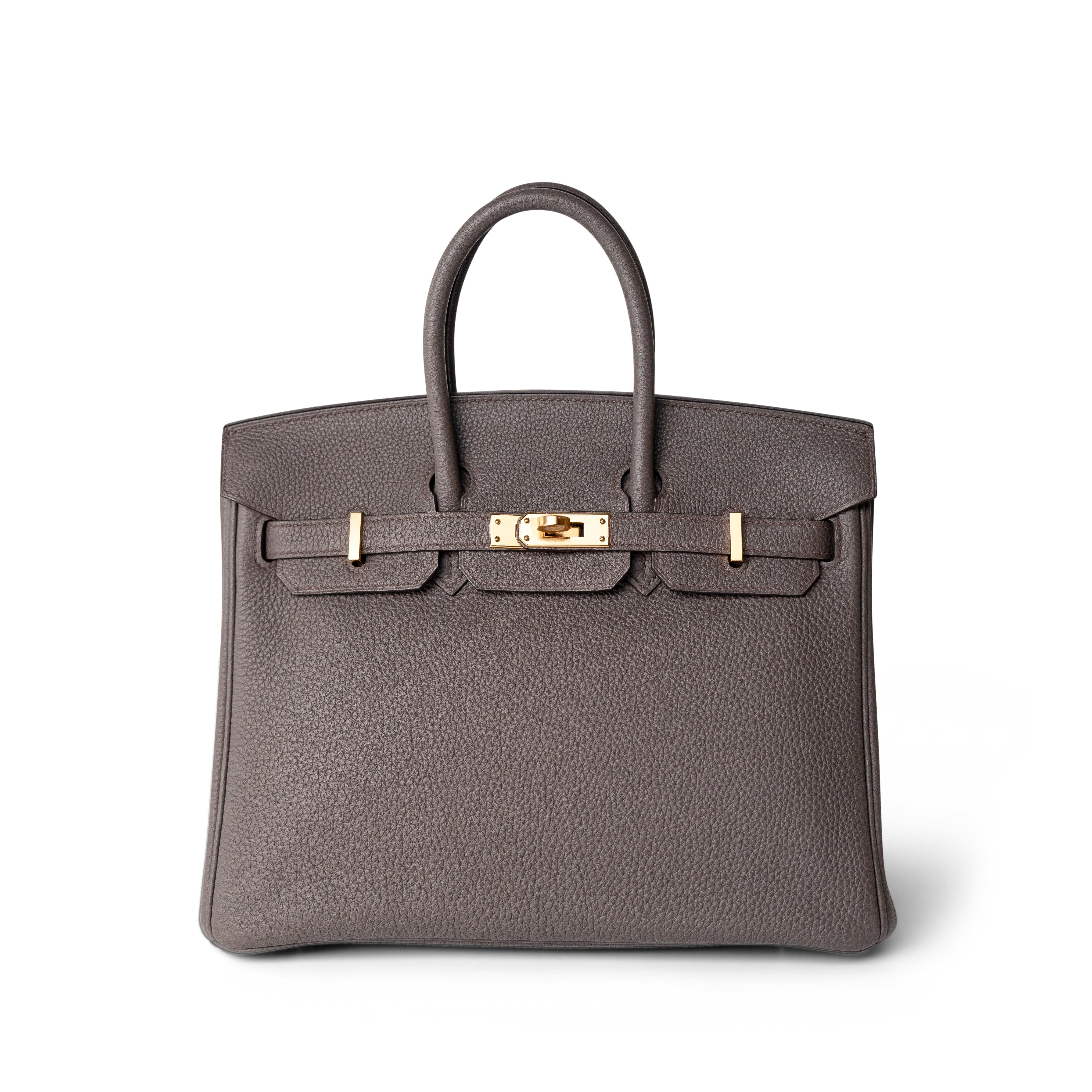 Hermes Birkin 25 Etain Togo Gold Plated Y Stamp - Redeluxe