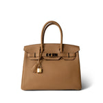Hermes Birkin 30 Biscuit Togo Gold Plated U Stamp - Redeluxe